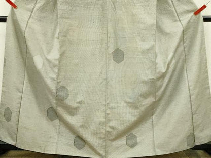平和屋着物■上質な紬　亀甲文　正絹　逸品　CABH7786ze