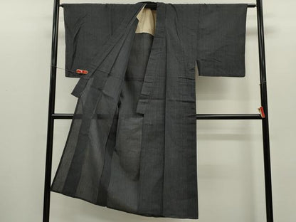 平和屋着物＊夏物　男性　小紋　紗　縞　CABH7799ze