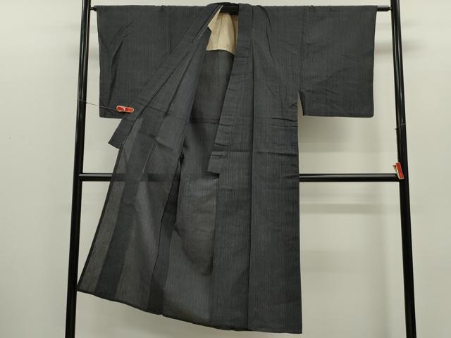 平和屋着物＊夏物　男性　小紋　紗　縞　CABH7799ze