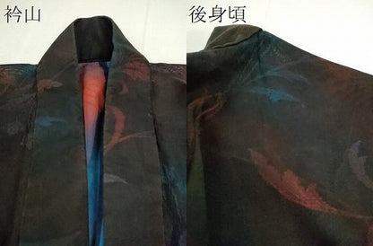 平和屋着物＊夏物　男性　小紋　風通紗　草花文　三越扱い　正絹　逸品　CABH7803ze