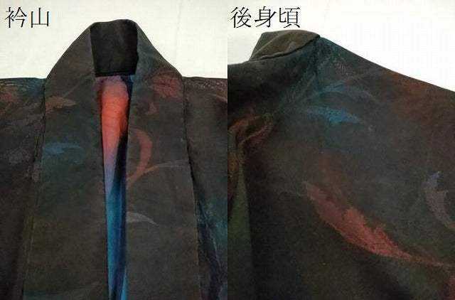 平和屋着物＊夏物　男性　小紋　風通紗　草花文　三越扱い　正絹　逸品　CABH7803ze