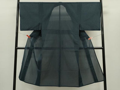 平和屋着物＊夏物　紗紬　霞文　正絹　逸品　CABH7815ze