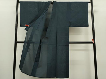 平和屋着物＊夏物　紗紬　霞文　正絹　逸品　CABH7815ze