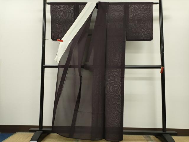 平和屋着物＊夏物　色無地　紗　烏羽色　正絹　逸品　CABH7818ze