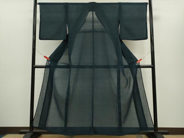 平和屋着物＊夏物　色無地　笹紋紗　褐返色　洗える着物　CABH7823ze
