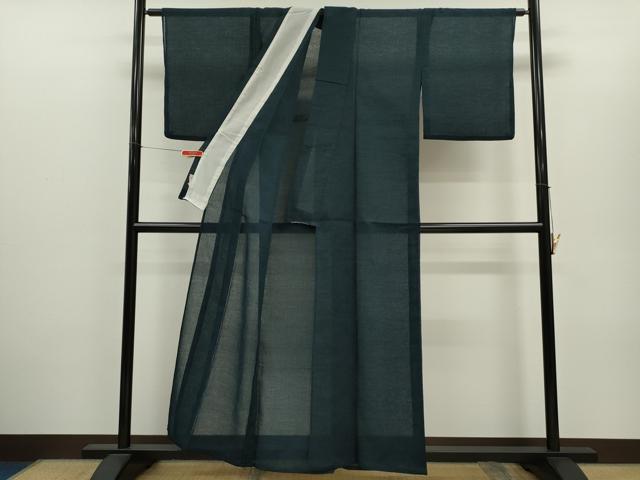 平和屋着物＊夏物　色無地　笹紋紗　褐返色　洗える着物　CABH7823ze