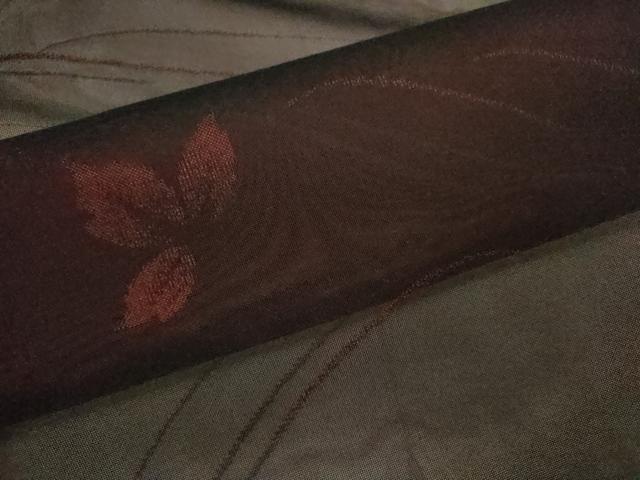 平和屋着物＊夏物　小紋　紗　舞葉文　黒地　正絹　逸品　未使用　CABH7826ze