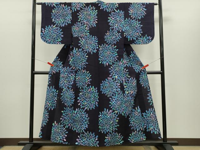 平和屋着物∴夏物　浴衣　注染　花火　手縫い　綿　逸品　CABH7863ze