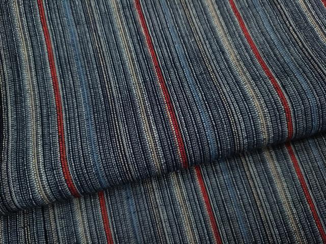 平和屋着物∴夏物　阿波しじら織　浴衣　縞　綿　逸品　CABH7866ze