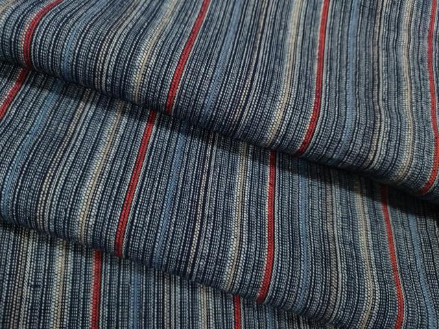 平和屋着物∴夏物　阿波しじら織　浴衣　縞　綿　逸品　CABH7866ze