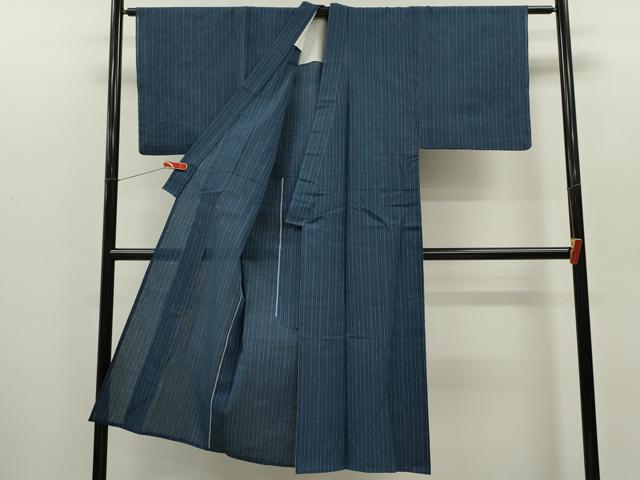 平和屋着物∴男性　夏物　阿波しじら織　浴衣　縞　綿　逸品　CABH7872ze