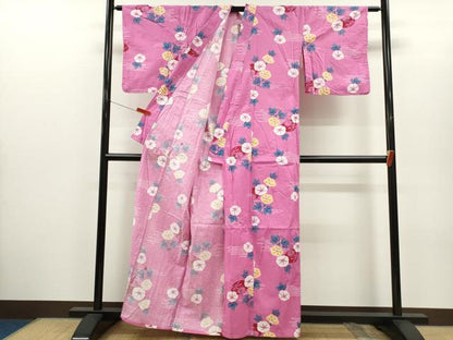 平和屋着物∴夏物　浴衣　風鈴　朝顔　綿　逸品　CABH7873ze