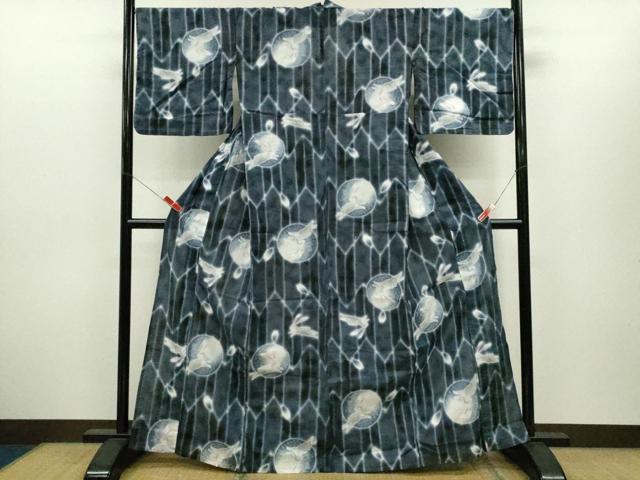 平和屋着物∴夏物　浴衣　飛び兎　綿　逸品　CABH7875ze