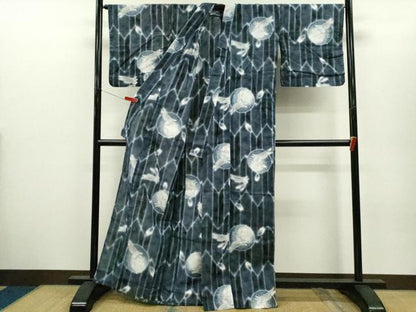 平和屋着物∴夏物　浴衣　飛び兎　綿　逸品　CABH7875ze