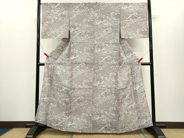 平和屋着物＊夏物　小紋・浴衣兼用　絹紅梅　切嵌御所解文　絹綿　逸品　CABH7876ze