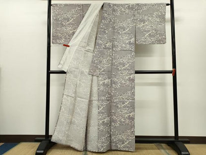 平和屋着物＊夏物　小紋・浴衣兼用　絹紅梅　切嵌御所解文　絹綿　逸品　CABH7876ze