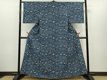 平和屋着物∴夏物　浴衣　花唐草文　綿　逸品　CABH7877ze