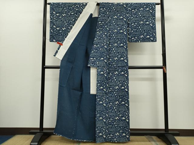 平和屋着物∴夏物　浴衣　花唐草文　綿　逸品　CABH7877ze