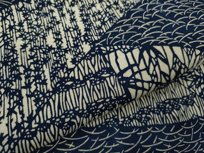平和屋着物∴夏物　浴衣　注染　切嵌吉祥文　手縫い　綿　逸品　CABH7878ze