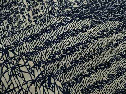 平和屋着物∴夏物　浴衣　注染　切嵌吉祥文　手縫い　綿　逸品　CABH7878ze