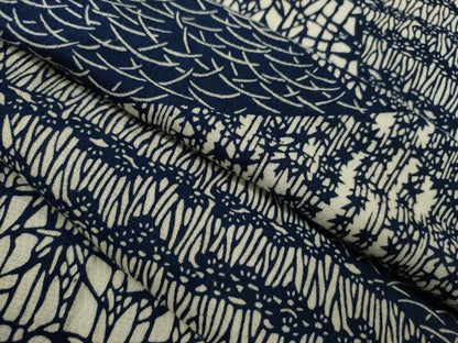 平和屋着物∴夏物　浴衣　注染　切嵌吉祥文　手縫い　綿　逸品　CABH7878ze