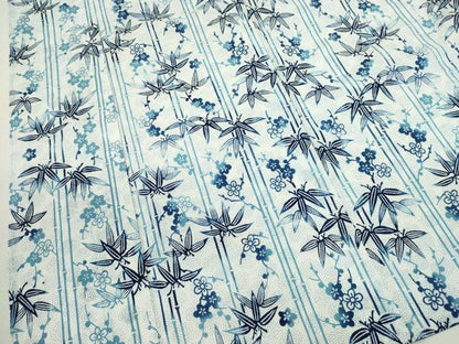 平和屋着物∴夏物　浴衣　注染　笹竹梅文　綿　逸品　CABH7882ze
