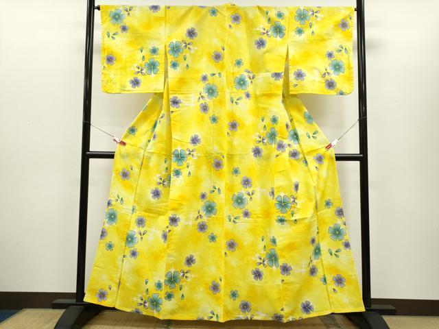 平和屋着物∴夏物　浴衣　撫子　綿　逸品　CABH7883ze
