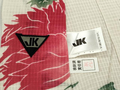 平和屋着物∴ファッションデザイナー　コシノジュンコ　夏物　浴衣　綿紅梅　草花文　綿　逸品　CABH7886ze