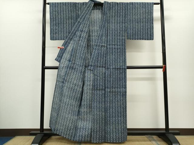 平和屋着物∴夏物　浴衣　綿絽　注染　蜀江菱花文　綿　逸品　未使用　CABH7887ze