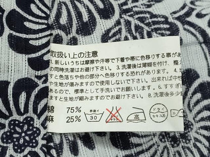平和屋着物∴夏物　小紋・浴衣兼用　切嵌花唐草文　綿麻　逸品　CABH7888ze