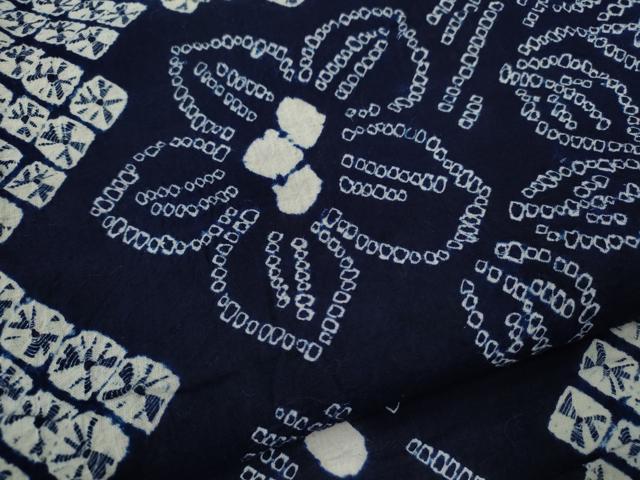 平和屋着物∴夏物　浴衣　有松鳴海絞り　草花文　綿　逸品　CABH7902ze