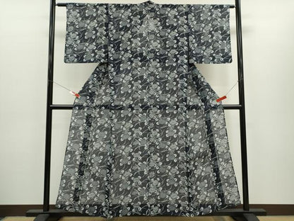 平和屋着物＊夏物　小紋・浴衣兼用　絹紅梅　紫陽花　絹綿　逸品　CABH7905ze