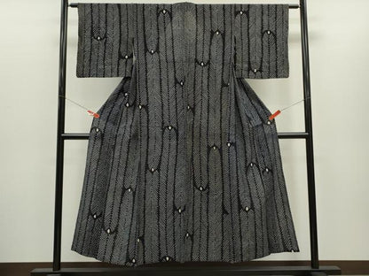 平和屋着物∴夏物　浴衣　有松鳴海絞り　松葉文　綿　逸品　CABH7910ze