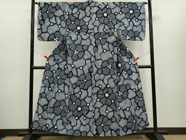 平和屋着物∴夏物　浴衣　有松鳴海絞り　花尽くし　綿　逸品　CABH7920ze