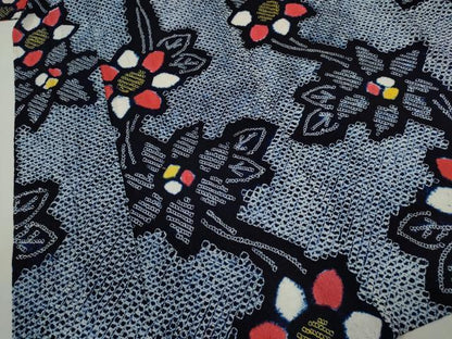 平和屋着物∴夏物　浴衣　有松鳴海絞り　草花文　綿　逸品　CABH7922ze