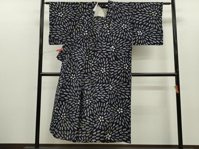 平和屋着物∴夏物　浴衣　有松鳴海絞り　花尽くし　綿　逸品　CABH7928ze