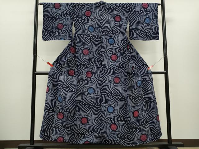 平和屋着物∴夏物　浴衣　有松鳴海絞り　舞花文　綿　逸品　未使用　CABH7929ze