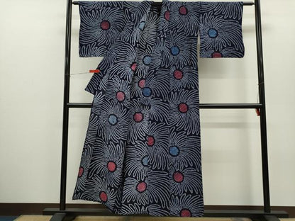 平和屋着物∴夏物　浴衣　有松鳴海絞り　舞花文　綿　逸品　未使用　CABH7929ze