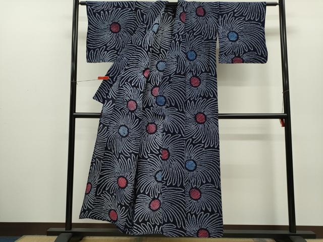 平和屋着物∴夏物　浴衣　有松鳴海絞り　舞花文　綿　逸品　未使用　CABH7929ze