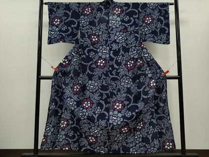 平和屋着物∴夏物　浴衣　有松鳴海絞り　花唐草文　綿　逸品　CABH7930ze