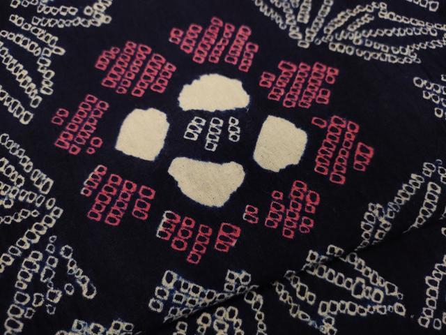 平和屋着物∴夏物　浴衣　有松鳴海絞り　花唐草文　綿　逸品　CABH7930ze