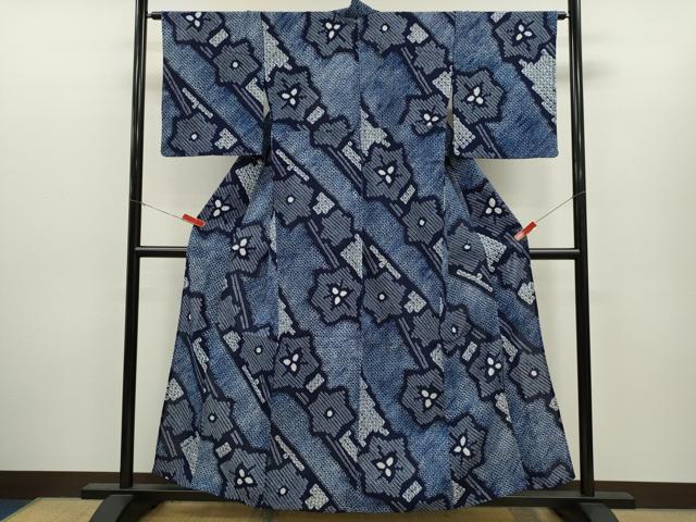 平和屋着物∴夏物　浴衣　有松鳴海絞り　吉祥花文　綿　逸品　未使用　CABH7932ze