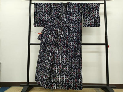 平和屋着物∴夏物　浴衣　有松鳴海絞り　舞花文　綿　逸品　CABH7933ze