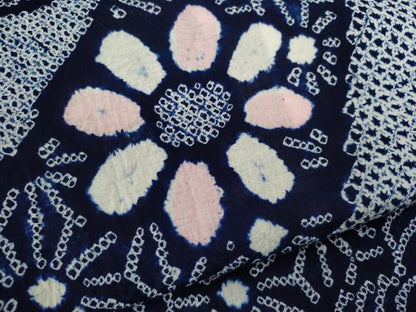 平和屋着物∴夏物　浴衣　有松鳴海絞り　切嵌舞花文　綿　逸品　CABH7934ze