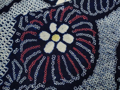 平和屋着物∴夏物　浴衣　有松鳴海絞り　切嵌舞花文　綿　逸品　CABH7934ze