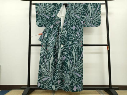 平和屋着物∴夏物　浴衣　有松鳴海絞り　孔雀文　綿　逸品　未使用　CABH7936ze