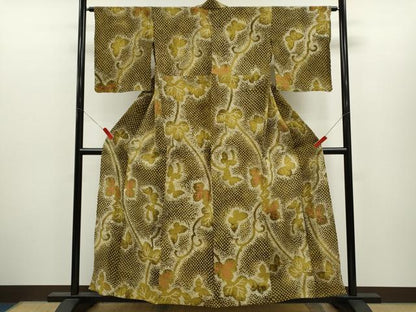 平和屋着物∴夏物　浴衣　有松鳴海絞り　舞蝶唐草文　綿　逸品　CABH7938ze