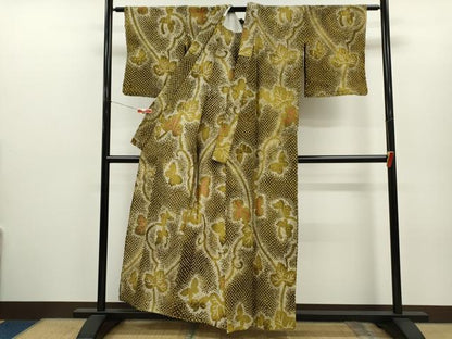 平和屋着物∴夏物　浴衣　有松鳴海絞り　舞蝶唐草文　綿　逸品　CABH7938ze