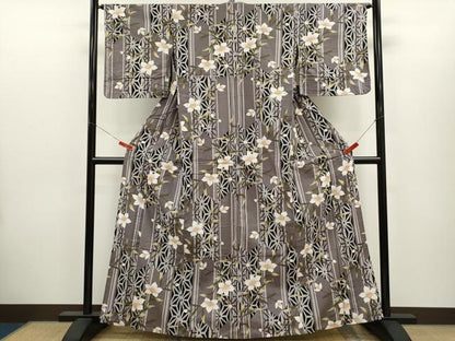 平和屋着物∴夏物　浴衣　枝花文　綿　逸品　CABH7939ze
