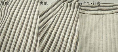 平和屋着物∴男性　夏物　小紋・浴衣兼用　縞　綿麻　逸品　CABH7940ze